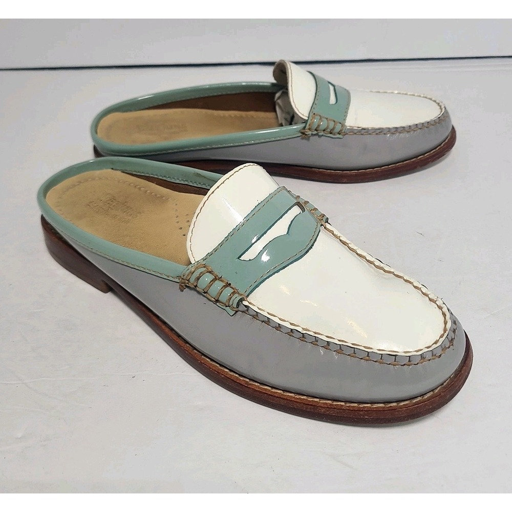 G.H. Bass & Co Weejuns Wynn Colorblock Penny Mules Leather‎ Slip On Women's Sz 6